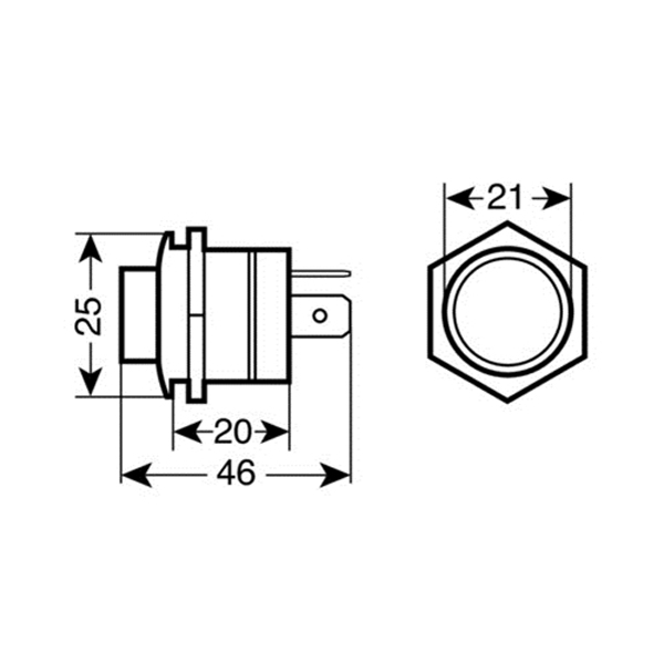Διακοπτης On/off Με LED 12/24V - 5α (μπλε) - 1 Τεμ. - Thumbnail 2