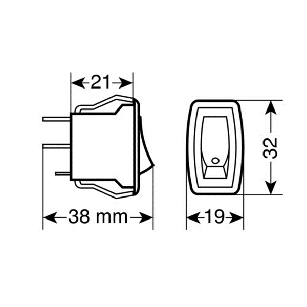 Διακοπτης Rocker 12/24V (LED 10A - Μπλε) - Thumbnail 3