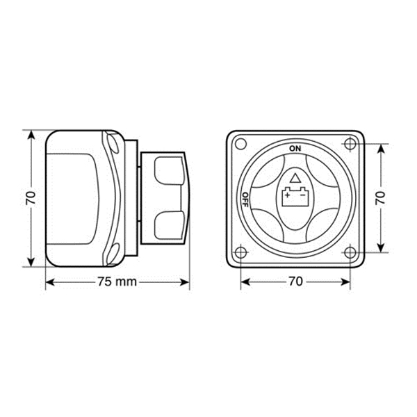 Διακοπτης Γενικου Ρευματος Μπαταριας 12-24V 200A - Thumbnail 3
