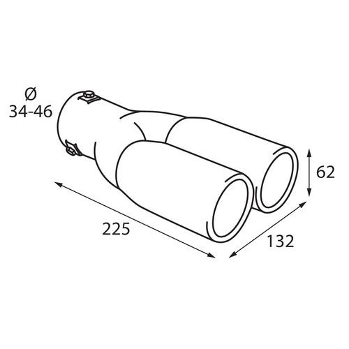 Ακρο Εξατμισης TS-26 Φ 34-46MM - Διπλη Αποληξη - Thumbnail 3