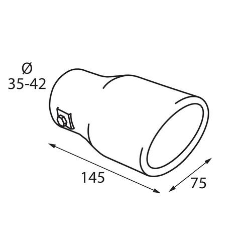 Ακρο Εξατμισης TS-38 Φ 35-42MM - Στρογγυλο Λοξο - Thumbnail 3
