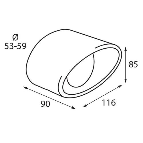 Ακρο Εξατμισης TS-32 Φ 53-59MM - Οβαλ Λοξο - Thumbnail 5
