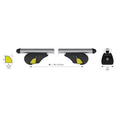 Μπαρες Οροφης Για S/w Rail-top Αλουμινιου 120CM Με Κλειδι 2τεμ. - Thumbnail 4