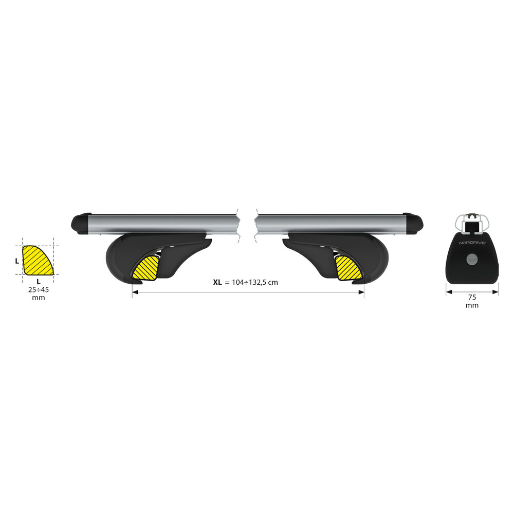 Μπαρες Οροφης Για S/w Rail-top Αλουμινιου 140CM Με Κλειδι 2τεμ. - Thumbnail 3
