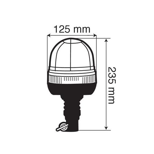 Φάρος Με Ελαστική Βάση RH-3 12V/24V Με Din 125X235MM - Thumbnail 3