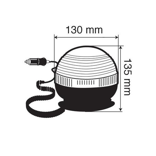Μαγνητικος Φαρος RH-4 12V/24V (πορτοκαλι/κοντος/στρογγυλος Με Φις Αναπτηρα - 130 Χ 135 Mm) - Thumbnail 2