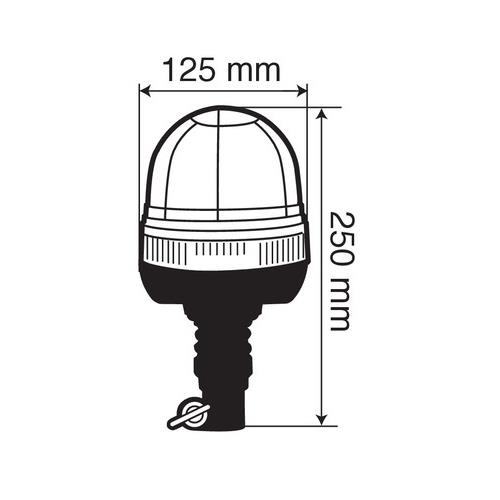 Φάρος Βιδωτός Ελαστικός RL-3 12V/24V Με Din 125X250MM - Thumbnail 4