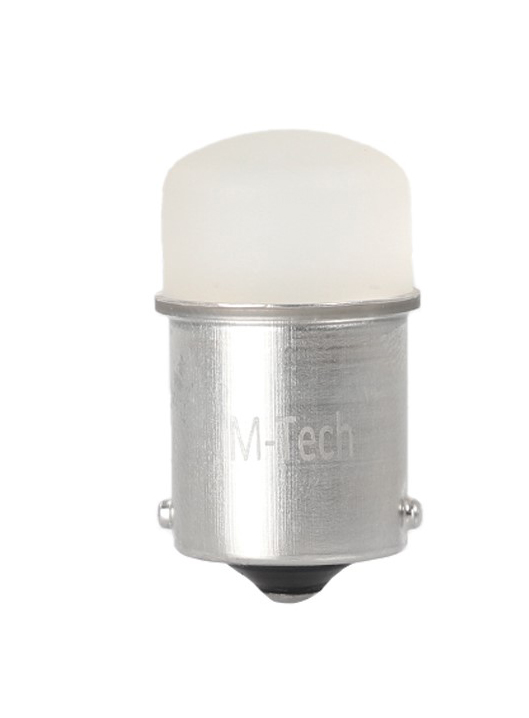 R5W/R10W 12V BA15S LED 9XSMD3014 Λευκο (μονοπολικο) Blister 2τεμ. M-TECH