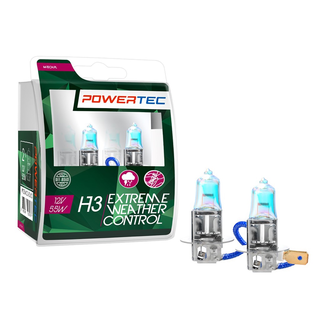 H3 12V 55W PK22S Powertec Λαμπες Extreme Weather Control M-TECH - 2 Τεμ. - Thumbnail 2