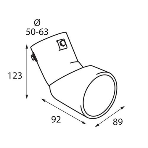 Ακρο Εξατμισης TS-45 50-63MM - Λοξο 90 Μοιρες - Thumbnail 4