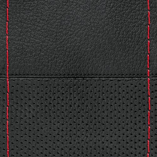 LAMPA Κάλυμμα Τιμονιού Αυτοκινήτου Sport Leather Top Grip Δετό 37-39εκ. Λείο & Διάτρητο Γνήσιο Δέρμα Μαύρο Με Κόκκινη Ραφή 1-τεμ. (L3299.9) - Thumbnail 2
