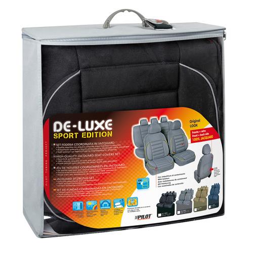 Καλύμματα Καθισμάτων De-luxe Sport Edition Υφασμα Jacquard Σετ 4τεμ. Μαύρο - Thumbnail 2