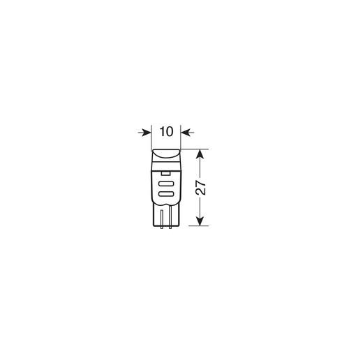 T10 W5W 12V W2,1X9,5D 70LM Mega-LED 3 Λευκο Φως 10X27MM 2τεμ. - Thumbnail 3