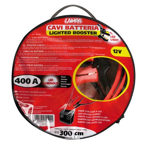 Καλώδια Φορτισης 300CM 400AMP 12V Με Φως LED - Thumbnail 4