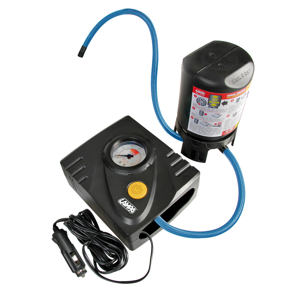Κομπρεσέρ Ελαστικών 12V 450ML Με Υγρό Επισκευής 450ML Μανόμετρο Και Μετρητή Πίεσης - Thumbnail 6