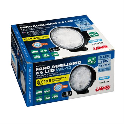 Προβολεας Εργασιας  WL-12 18W 1440LM 12/24V Με 6 LED Διαθλασης 6.000K (137 X 116 X 47MM) Στρογγυλος -1τεμ. - Thumbnail 4