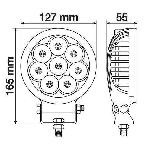 Προβολέας Οδήγησης Mercury Με 8 LED Στρογγυλός - Thumbnail 3