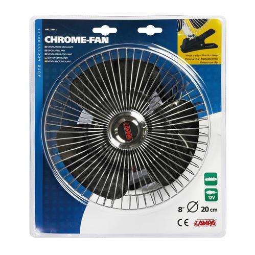 Ανεμιστηρας Chrome Fan 12V 16W (με Φις Αναπτηρα Και Μανταλακι - Φ  20 Cm) - Thumbnail 2