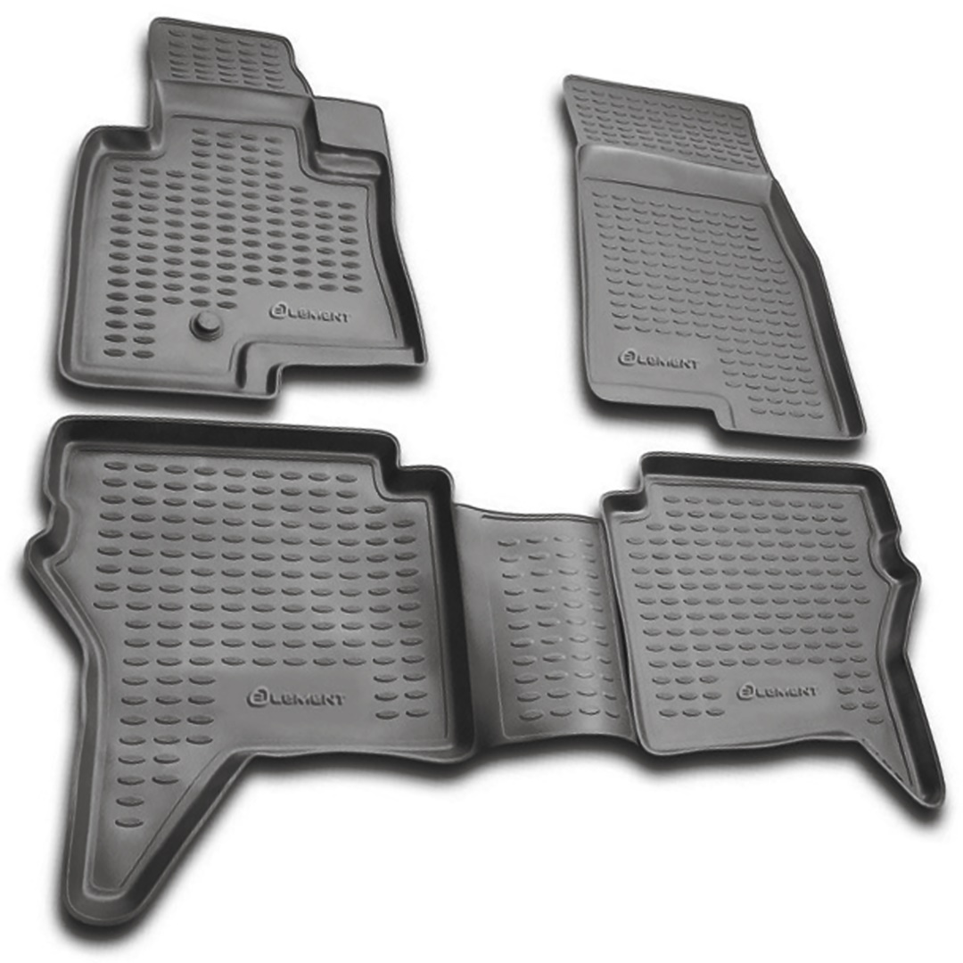 ΠΑΤΑΚΙΑ ΣΕ ΣΚΑΦΗ TPE ΛΑΣΤΙΧΟ ΓΙΑ MITSUBISHI PAJERO 3D 11/2006-2019  ΣΕ ΑΝΘΡΑΚΙ ΣΚΟΥΡΟ ΓΚΡΙ ΧΡΩΜΑ NOVLINE - 4 ΤΕΜ.