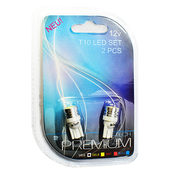 T10 W5W 12V W2,1X9,5D LED 1XHP Λευκο (καρφωτο Ακαλυκο) Blister 2τεμ. M-TECH - Thumbnail 2