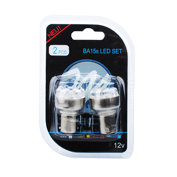 P21W 12V BA15s LED 12xFlux 5mm ΚΟΚΚΙΝΟ (ΜΟΝΟΠΟΛΙΚΟ) BLISTER 2ΤΕΜ. M-TECH
