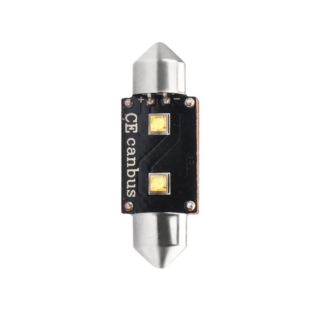 Λαμπακι Πλαφονιερας C5W/C10W 12V 6W SV8,5 36MM Can-bus+radiator LED 2XHP Cree Λευκο Blister - 1 Τεμ.