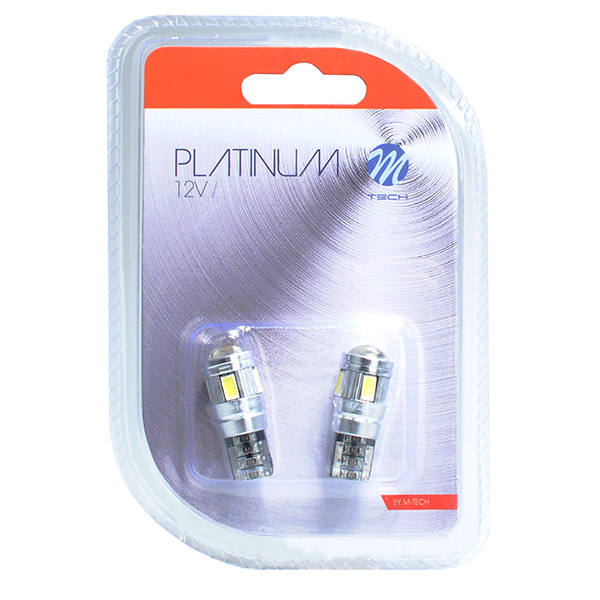 T10 W5W 12V W2,1X9,5D LED 6XSMD5730 Λευκο (καρφωτο Can-bus) 2τεμ. M-TECH - Thumbnail 2