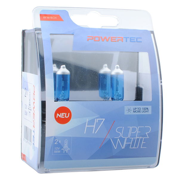 H7 12V 55W 3.450K PX26D Powerteck Superwhite 2τεμ.