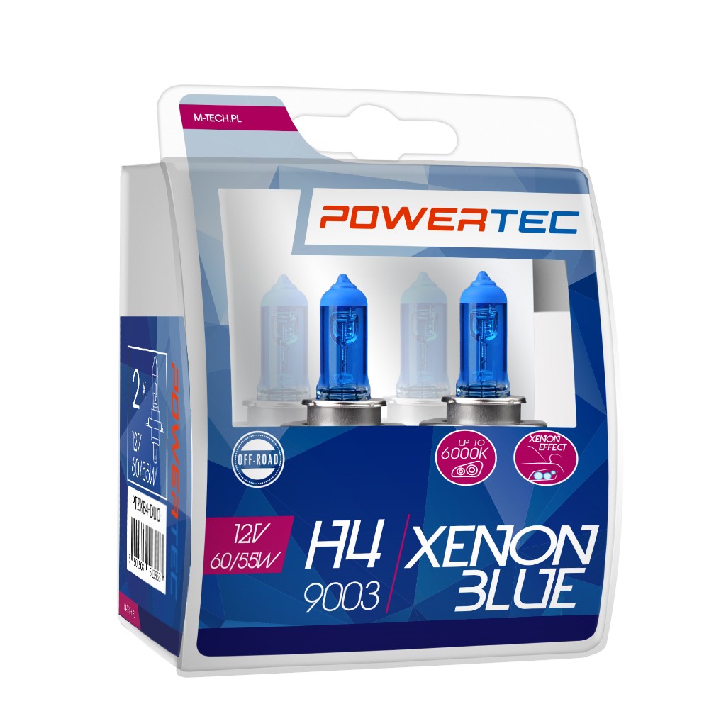 H4 12V 60/55W P43T 5.000K Powertec Xenon Blue M-TECH -  2τεμ. - Thumbnail 3