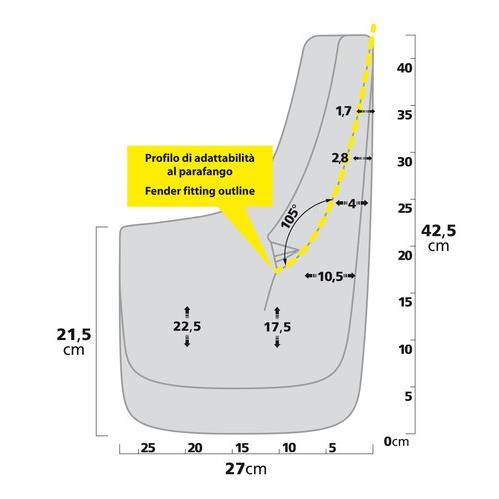 Λασπωτηρες Splash-guards Contour Suv 27X42,5CM TYPE-6 2τεμ. - Thumbnail 2