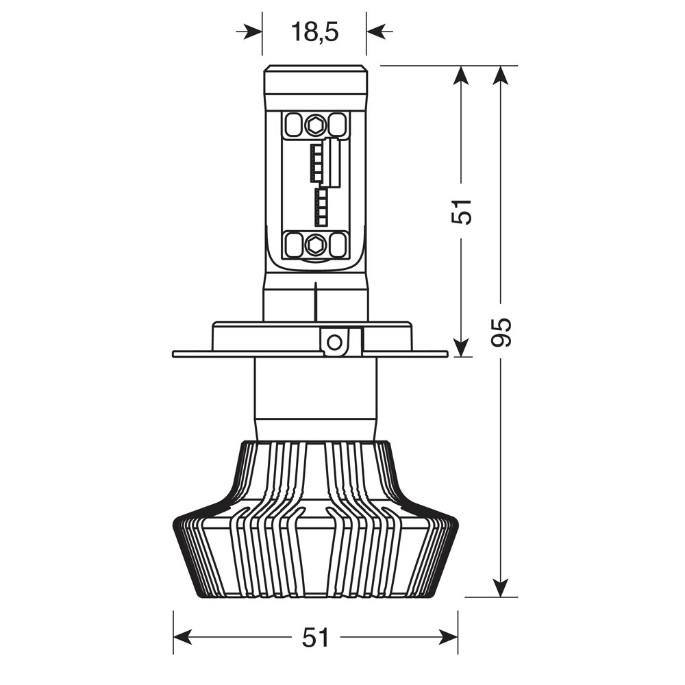 LAMPA - Λάμπα H4 LED 12/24V 6.500K 4000LM 25W P43T Halo LED Serie 1 Με 16 LED Zes Chips - 1 LED Kit (L5784.2) - Thumbnail 10