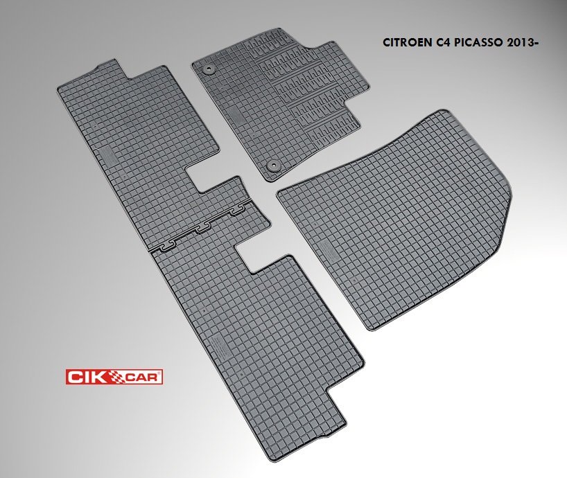 CIK - Πατακια Αυτοκινητου Απο Λαστιχο Για Citroen C4 Picasso 5D 2014-2018 Σε Μαυρο Χρωμα Με Κουμπωματα - 4 Τεμ. (RM.CI.0006/CK) - Thumbnail 5