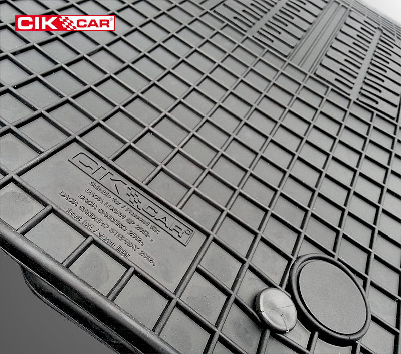 CIK - Πατακια Αυτοκινητου Απο Λαστιχο Για Dacia Logan 2012+ / Dacia Sandero 2012-2020 / Dacia Sandero Stepway 2012-2020 Σε Μαυρο Χρωμα Με Κουμπωματα - 4 Τεμ. (RM.DAC.0001/CK) - Thumbnail 5