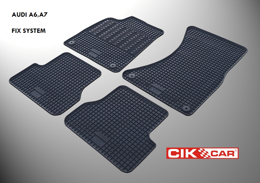 CIK - Πατακια Αυτοκινητου Απο Λαστιχο Για Audi A6 2011-2018 / A7 2010-2018 Σε Μαυρο Χρωμα Με Κουμπωματα - 4 Τεμ. (RM.AU.0004/CK) - Thumbnail 2