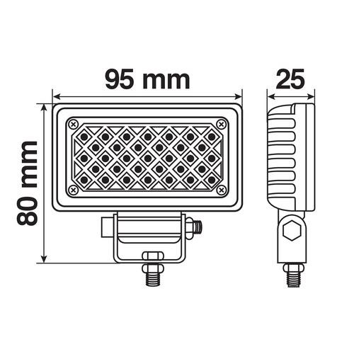 Προβολεας Εργασιας WL-14 10/30V 33LED 6W 726LM 6.000K Με Φως Διαθλασης (95X80X25 Mm) 1τεμ. - Thumbnail 3