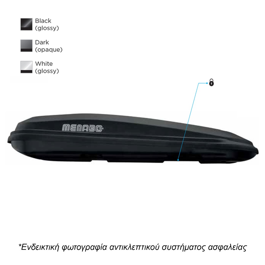 Μπαγκαζιερα Οροφης Diamond 450 Duo Black (μαυρη/γυαλιστερη) MENABO - Thumbnail 4