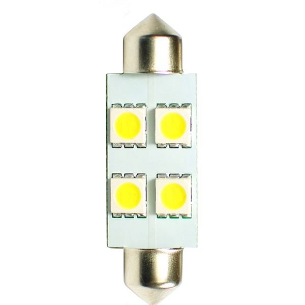 Λαμπακια Πλαφονιερας C5W/C10W 12V 1,36W SV8,5 36MM LED 4XSMD5050 Λευκο Blister 2τεμ.