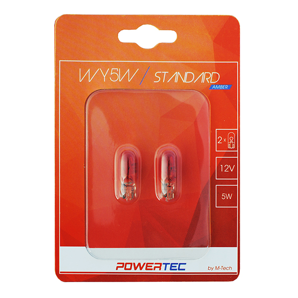 WY5W 12V 5W W2,1X9,5D Πορτοκαλι (καρφωτο Ακαλυκο) Powertec Standard Αλογονου 2τεμ.