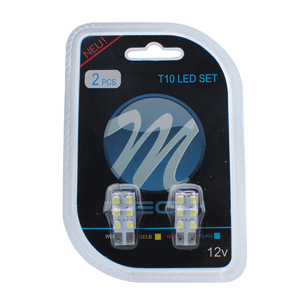 T10 W5W 12V W2,1X9,5D LED 6XSMD3528 Λευκο (καρφωτο Ακαλυκο) Blister 2τεμ. M-TECH - Thumbnail 3