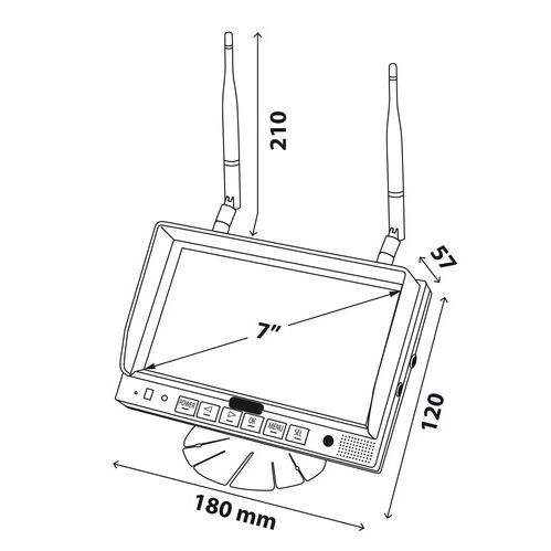 Οθονη M4 180X120X57MM Ασυρματη 7 Ιντσες 10-32V Για 4 Καμερες Και 4 Audio - Thumbnail 7