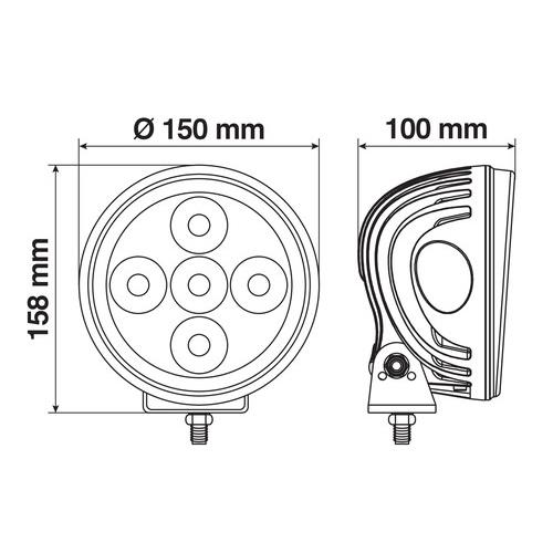 Προβολεας Angel-LED 9-36V 7LED 4.800LM 6.500K 150MM 2 Λειτουργιων Αδιαβροχος 1τεμ. - Thumbnail 4