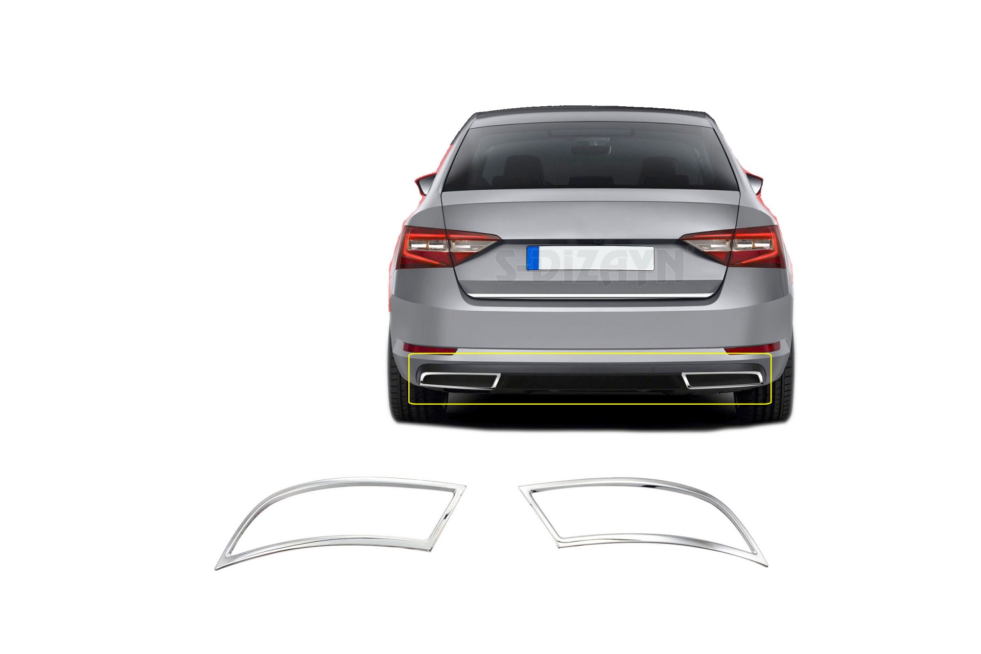 Διακοσμητικα Χρωμια Εξατμισης 2τεμ. Για Skoda Superb 4D 2015+
