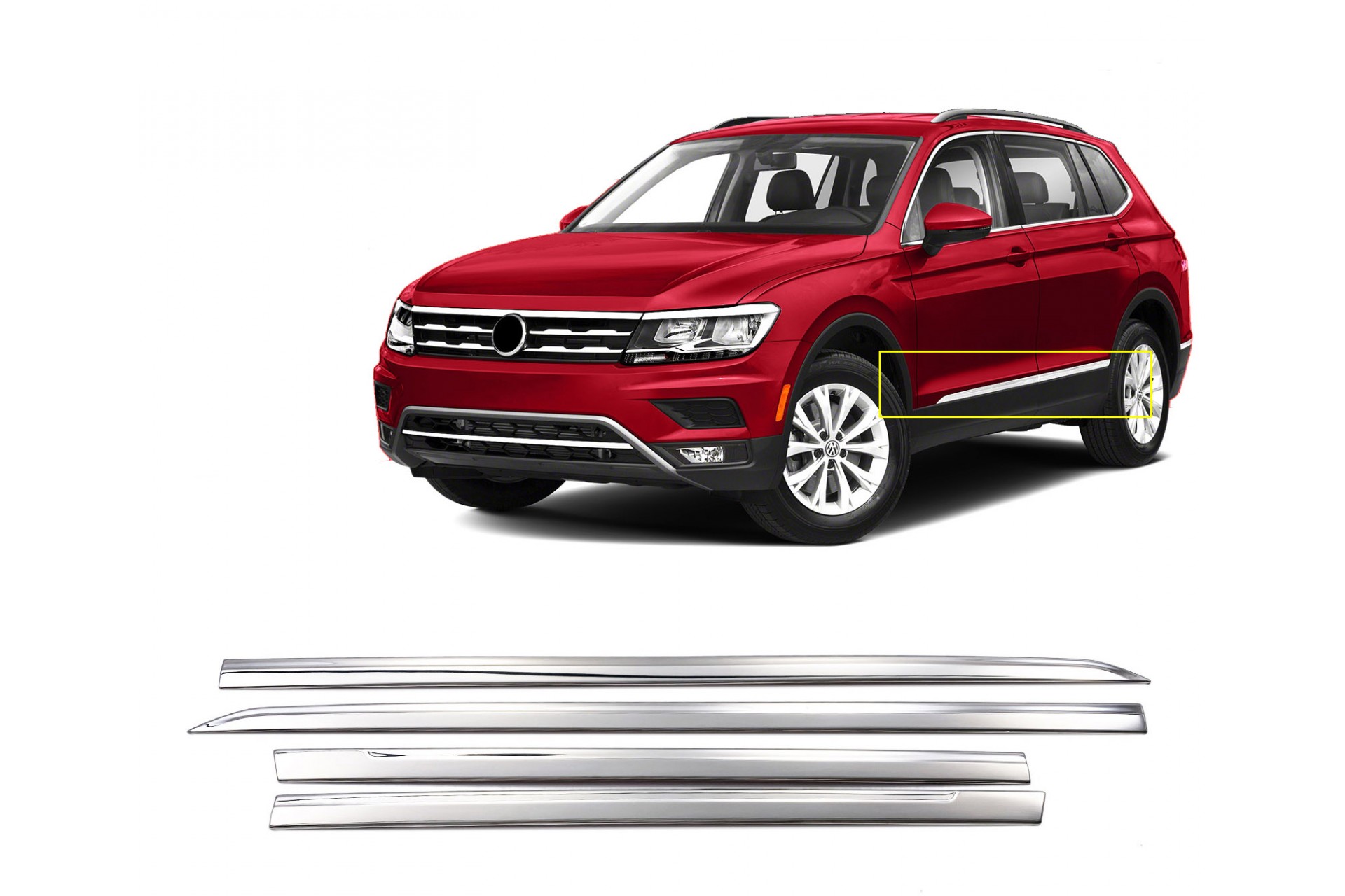 Διακοσμητικη Φασα Πορτας Χρωμιο 4τεμ. Για Vw Tiguan 5D 2016+