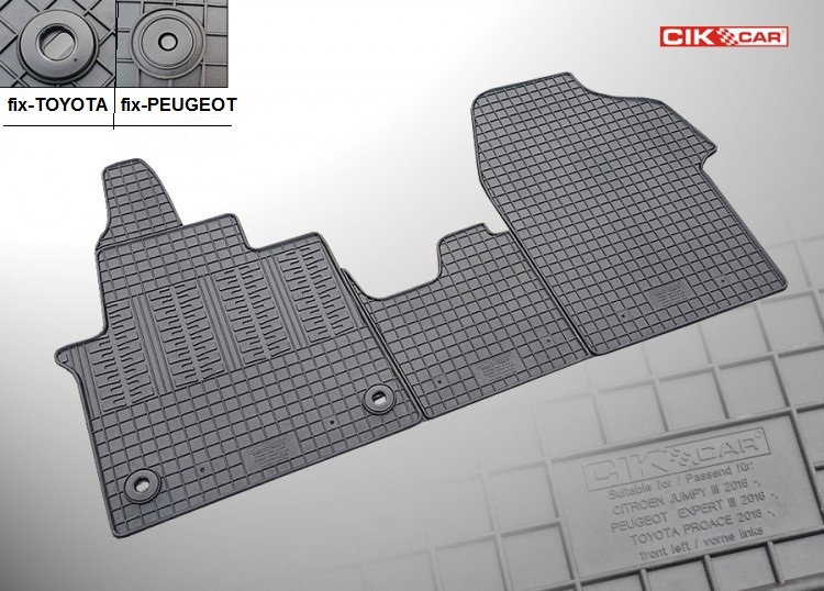 CIK - Πατακια Αυτοκινητου Απο Λαστιχο Για Citroen Jumpy 2016+ / Peugeot Expert 2016+ / Toyota Proace 2016+ (2η Σειρα Καθισματων) Σε Μαυρο Χρωμα Χωρις Κουμπωματα - 2 Τεμ. (RM.CI.0020/CK) - Thumbnail 2