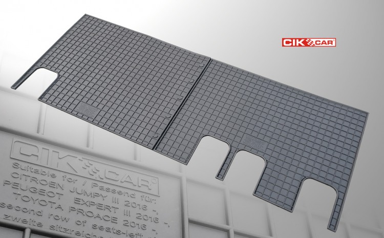 CIK - Πατακια Αυτοκινητου Απο Λαστιχο Για Citroen Jumpy 2016+ / Peugeot Expert 2016+ / Toyota Proace 2016+ (3η Σειρα Καθισματων) Σε Μαυρο Χρωμα Χωρις Κουμπωματα - 2 Τεμ. (RM.CI.0021/CK)