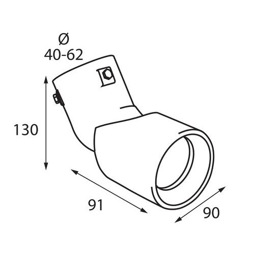 Ακρο Εξατμισης TS-68 40-62MM Λοξο 110 Μοιρες - Thumbnail 3