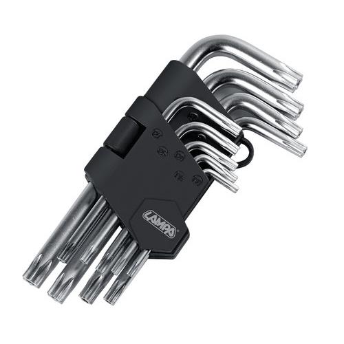 Torx Κλειδια 9 Τεμαχιων (T10/15/20/25/27/30/40/45/50) Χρωμιο-βαναδιο (crv)