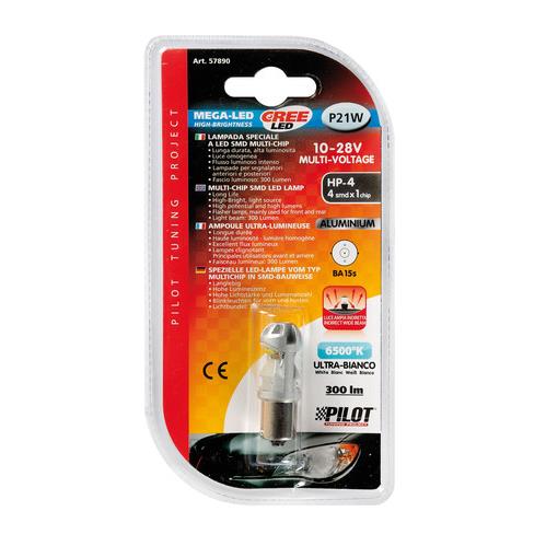 P21W 10-28V BA15S Mega-LED 300LM Διαθλασης Λευκο (μονοπολικο) Blister 1τεμ. - Thumbnail 3