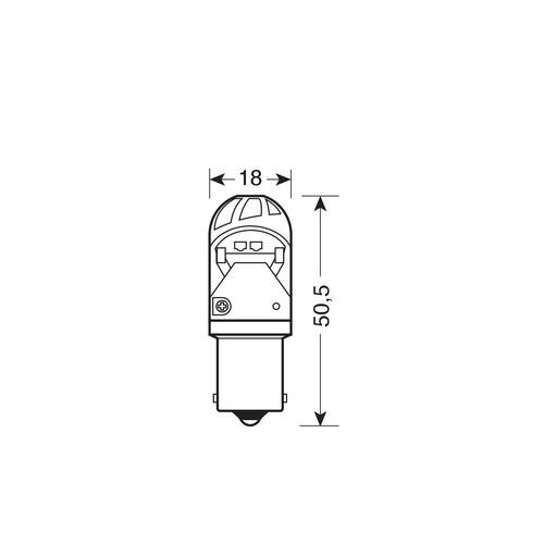 P21W 10-28V BA15S Mega-LED 150LM Διαθλασης Κοκκινο (μονοπολικο) Blister 1τεμ. - Thumbnail 4