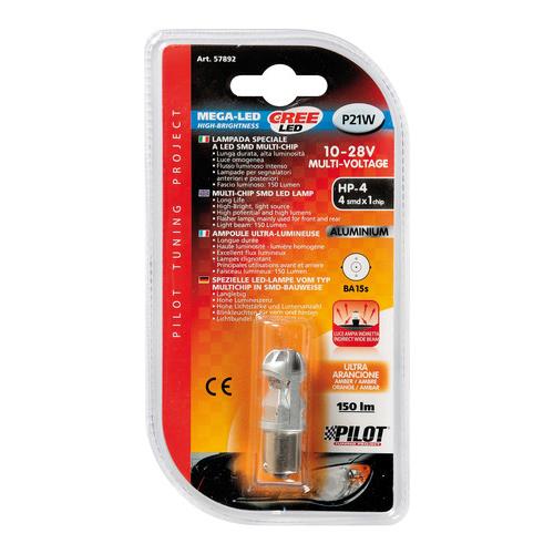 P21W 10-28V BA15S Mega-LED 150LM Διαθλασης Πορτοκαλι (μονοπολικο) Blister 1τεμ. - Thumbnail 3